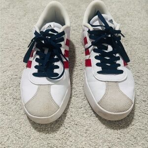 Adidas White and Red Retro Sneakers